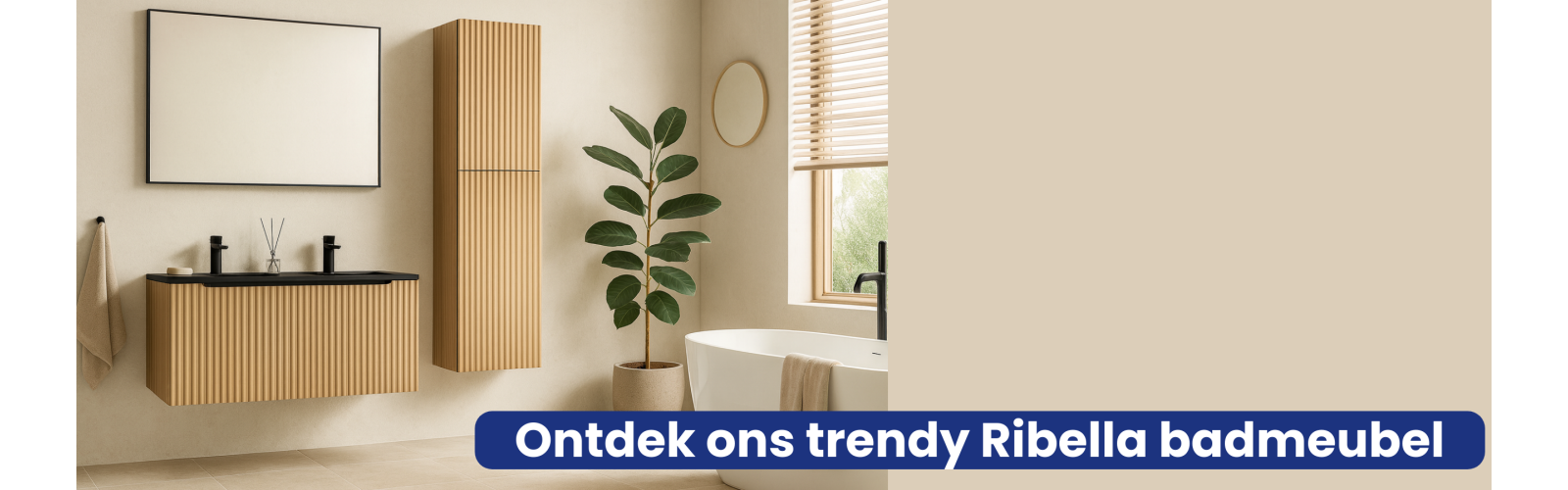 Ontdek Ribbella badmeubel – warme houtlook & moderne badkamerinspiratie